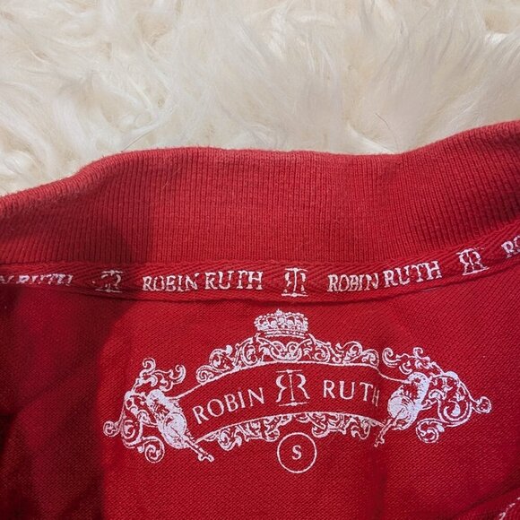 Robin Ruth Men's Red Classic-Fit Short Sleeve Spain Polo Shirt Size S - Picture 4 of 9